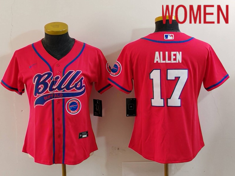 Women Buffalo Bills #17 Allen Red Joint Name 2024 Nike Limited NFL Jersey style 9122->women nfl jersey->Women Jersey